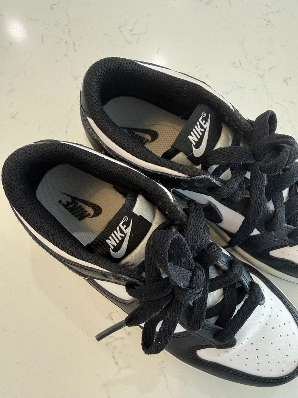 Nike Kids White and Black Low-Top Sneakers